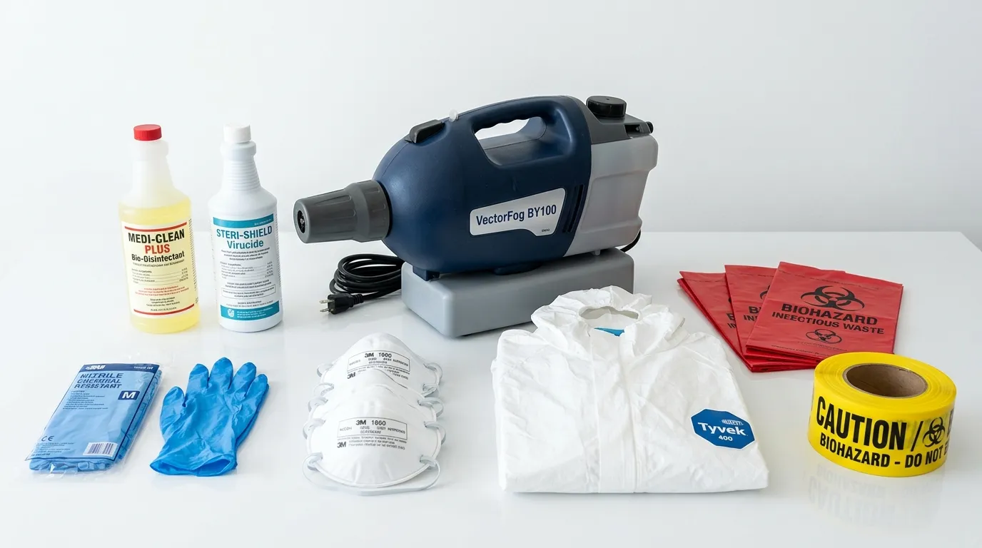 Professional biohazard remediation crew working in Back Mountain